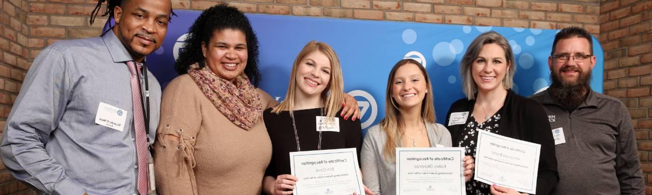 Internship Recognition Lunch group photo with certificates